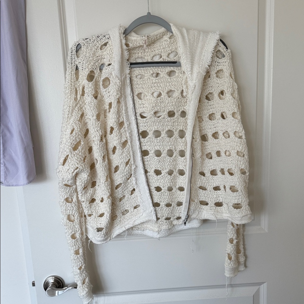 Free People Cozy Cream Cardigan Sweater